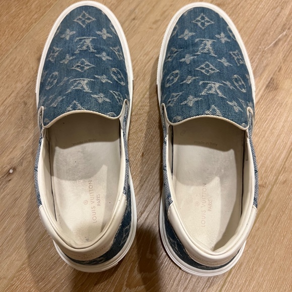 Louis Vuitton Trocadero Leather Low Trainers [Blue, Monogram] - Picture 9 of 11